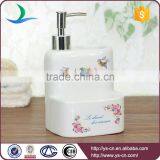 Square Flower and Birds Pattern Ceramic Soap Dispenser Liquid thumbnail-3