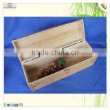 Luxury Display Square Shape Lock Plain Bamboo Wine Boxes thumbnail-4