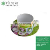 Colorful Owl Pattern Tea cup And Saucer Set Fine Porcelain