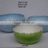 Aluminium t Light Votive With Ceramic Finish Hammered Patterns in Blue and Green Colour thumbnail-1