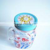 Printed Beverage Use Glass Mason Jar With Fruit Lid Straw thumbnail-2
