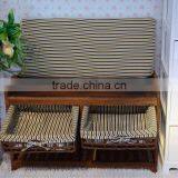 Wood Storage Cabinet Shoe Rack Bench With Drawer for Living Room thumbnail-4