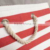 Handmade New Large Striped Folding Paper Straw Basket thumbnail-4