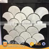 Large scale carrara white fan shape mosaic for flooring