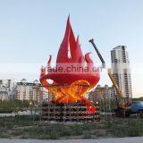 Large Stainless Steel Art Fire Style Sculpture thumbnail-1