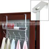 Adjustable Over the Door Mounting White Metal Clothes Storage Shelf thumbnail-2