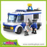Creative Building Block Toys Diy Polict Cars Blue Fire Truck Toy thumbnail-1
