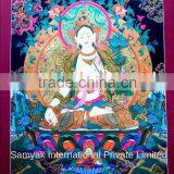 Tibetan White Tara Thangka Handmade in Nepal thumbnail-1