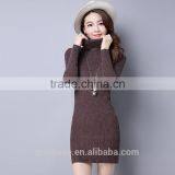 2016 Customized Manufacture Fashionable Wholesale Women Plain Color Dress Long-sleeve Spring Autumn Ladies Knitted Skinny Dress thumbnail-2