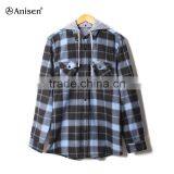 Chinese Supplier Custom Design Men Fleece Plaids Jacket With Hood thumbnail-1