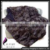 CX-D-03A Fur Throw Rex Rabbit Fur Royal Fluffy Blanket Genuine Fur Blanket thumbnail-1
