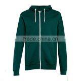 Men's Plain Teal 100% Polyester Zip up Pocket Hoodies thumbnail-5
