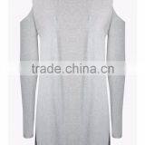 Cold Shoulder Draped Sexy Knitwear Custom Knitted Sweaters China Supplier thumbnail-6