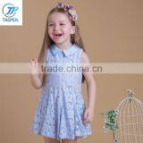 Newest Summer Doll Collar Baby Girls Sleeveless Dress Designs For Party thumbnail-2