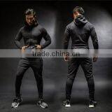 2017 Wholesale Sports Shirt Custom Autumn and Winter Absorbent Heavyweigh Breathable Dry Zipper Long Sleeved Sweatshir Suit Men thumbnail-1