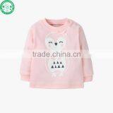 Puff Printing Cute Pink Crew Neck Baby Girls Long Sleeves T-shirt thumbnail-2