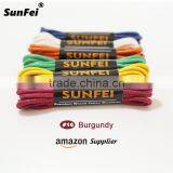 Official 3mm Round Thin Burgundy Wax Shoelaces Strings Boots Laces for Martin Boots Oxford Dress Shoes Waxed Laces thumbnail-1