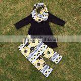 Baby Girls Clothes FALL/Winter Kids 3 Pieces Scarf Aztec Pant Sets Girls Hot Sell Boutique Clothes Kids Suit thumbnail-1