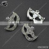 Shiny Rhinestone Foxmask Desgin Brooch For Garment Dress thumbnail-1