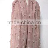 New Fashion Custom Cutting Pattern Plain Dyed Linon Viscose Hijab Scarf in Stock thumbnail-5