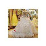 Elegant V Neck Organza Wedding Dresses With Cap Sleeves for Spring , Autumn thumbnail-1