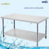 All Stainless Steel Kitchen work Table with Backsplash and under shelf