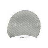 Durable Grey Large Water Drop Silicone Swimming Cap Ear Protection