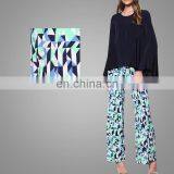 New Pants High Waisted Wide Leg Pants Islamic Women Loose Palazzo Bottom Pants Muslim Wear Women Floral Printed Trousers thumbnail-6