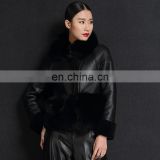 2016 Latest Fashion Women Short Sheep Skin Jacket / Winter Softshell Lady Leather Jacket