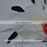 White Masquerade Party Mask With Cock Feather thumbnail-2