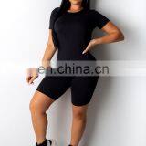 Short Sleeve Top Summer Outfit Suit Candy Color Shirt And Biker Shorts Sets 2020 Women Set Loose Casual Ladies Sleepwear Set thumbnail-3