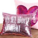 Custom Design Reversible Sequins Heart Mermaid Magic Cushion Pillow Covers Decorative thumbnail-4