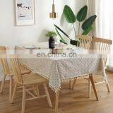 Plaid Decorative Linen Tablecloth With Tassel Waterproof Oilproof Thick Rectangular Wedding Dining Table Cover Tea Table Cloth thumbnail-3