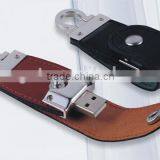 Full Capacity 1gb-64gb Various Colors Embossed Logo Leather USB Flash Drives thumbnail-3