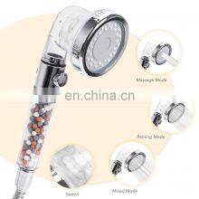 Handheld Ionic Shower Head High Pressure Water Saving 3 Modes Adjustable Filter 3-Layer Filtration Hand Shower