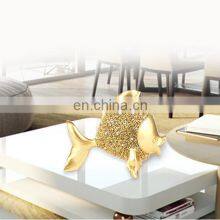 Kissing Double Goldfish Silver Fish Resin or Brass Copper Metal Ornaments Handicraft Living Room Bedroom thumbnail-2