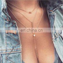 Women Necklaces & Pendants 3 Multi Layer Necklace Tassel Charm Bar Statement for Gift thumbnail-1