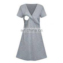 Maternity Dresses Women Party Fashion Pregnancy Clothe Dress Nursing Lactation Dress Maternity Lactation Clothe Summer Dresses thumbnail-4