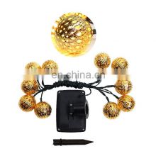 Latest selling battery light chain metal ball led light 2.5M string light for party decoration