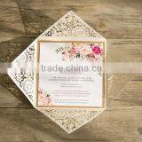 Wholesale Fancy Gold Laser Cut Wedding Anniversary Card to Print Quality Choice thumbnail-3