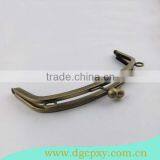 Antique Brass Bag Frame Glue in Clasp With Chian Loop