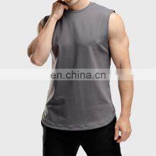 OEM Custom Drop Armhole Tank Top Gym Wear Fitness Muscle Vest Workout Bodybuilding Mens Tank Top thumbnail-4