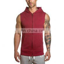 Men's Sleeveless Hoodies Custom Cotton Drawstring Blue Tie Dye Sleeveless Pullover Hoody thumbnail-3