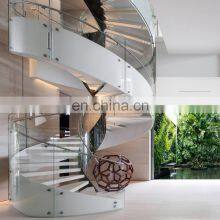 Apartment S.s.304 Stainless Steel Spiral With Wooden Floating Staircase thumbnail-5