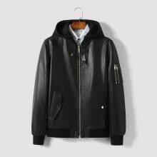 Leather Waterproofing Fashion Color Casual Sports Windproof Men's Long Sleeves Loose Jacket thumbnail-5