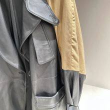 Genuine Leather Jacket Sheepskin Splicing Fabric 2024 Autumn New Jacket Women's Fashion Trendy Windbreaker Mid-length thumbnail-4