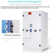 Fabricante chino, gabinete químico a prueba de corrosión de PP industrial con cuerpo resistente a impactos, doble seguro para laboratorio médico thumbnail-3