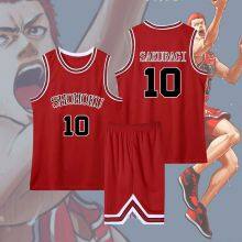 Wholesale Personalized Customizable 100% Polyester Basketball Jersey Mesh Breathable Sport Training Basketball Uniform Set For Men Kids thumbnail-3