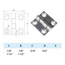 Marine Grade CAST Solid 316 Stainless Steel Mirror Polished Butt Hinges for Boat, RVs thumbnail-3
