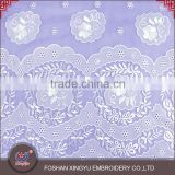 Factory specializing made chiffon laser french chemical embroidery fabric for wedding dress lace